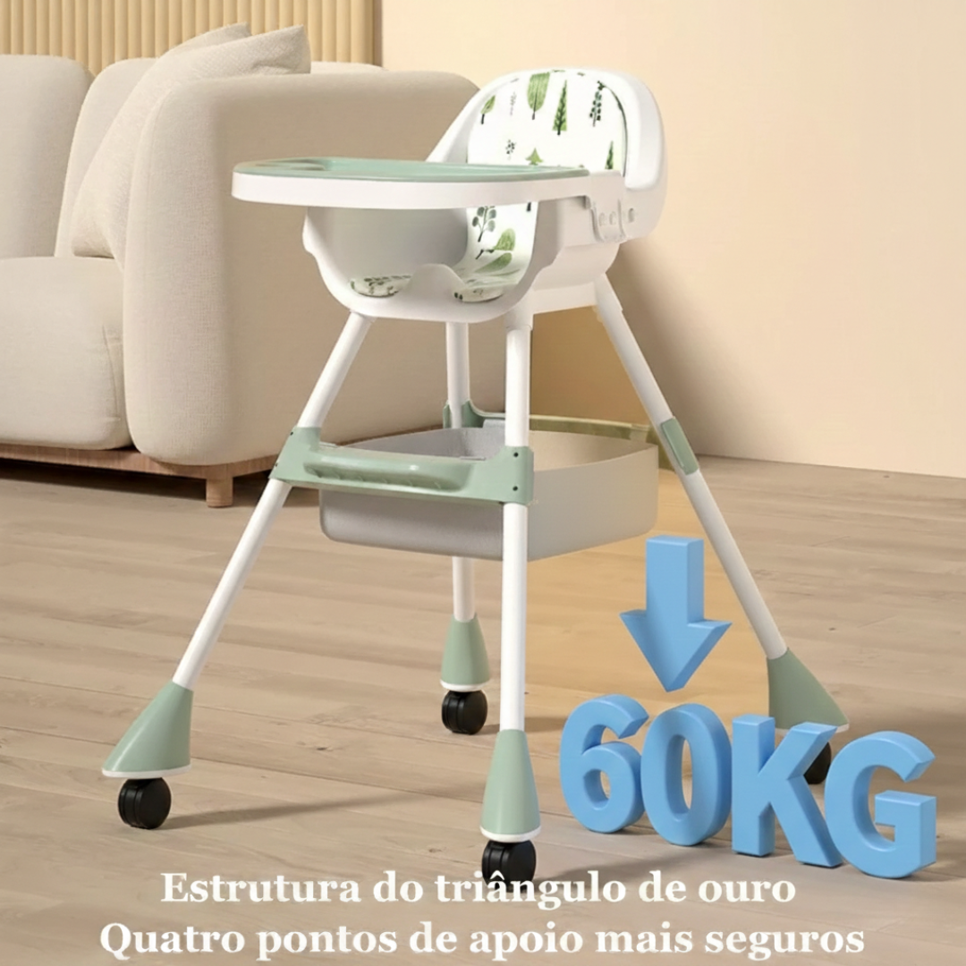 Cadeira de Alimentação Bebê 3 em 1 Portátil – Pequeno Tesouro