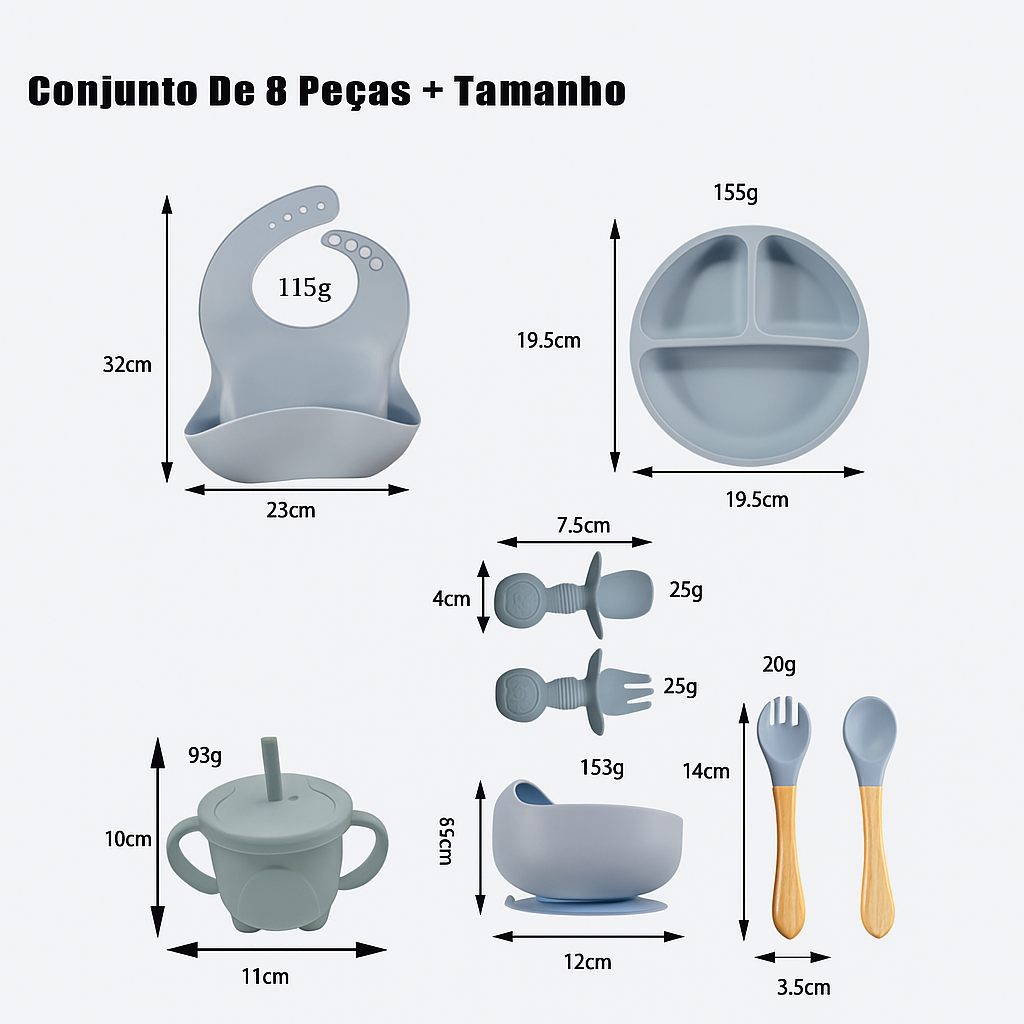 Kit de Alimentação Infantil - 8 peças