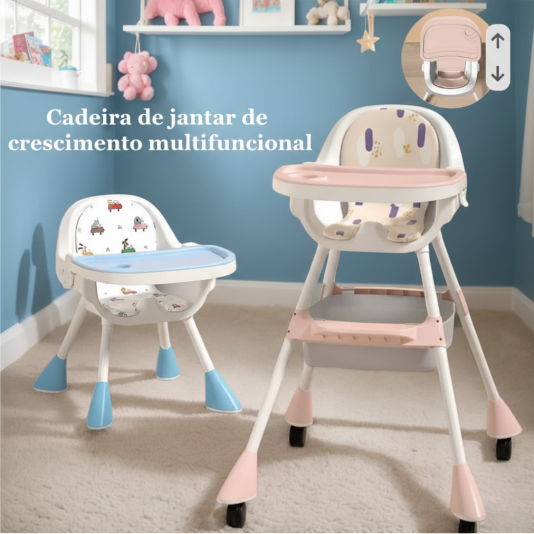 Cadeira de Alimentação Bebê 3 em 1 Portátil – Pequeno Tesouro