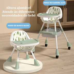 Cadeira de Alimentação Bebê 3 em 1 Portátil – Pequeno Tesouro