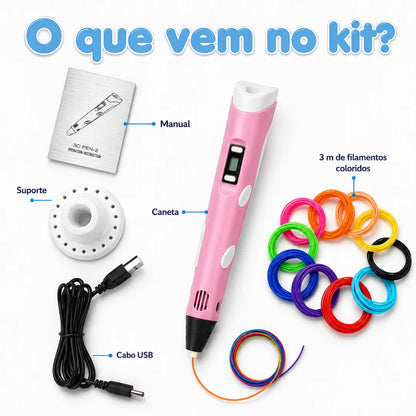Caneta Mágica de Impressão 3D Pequeno Tesouro