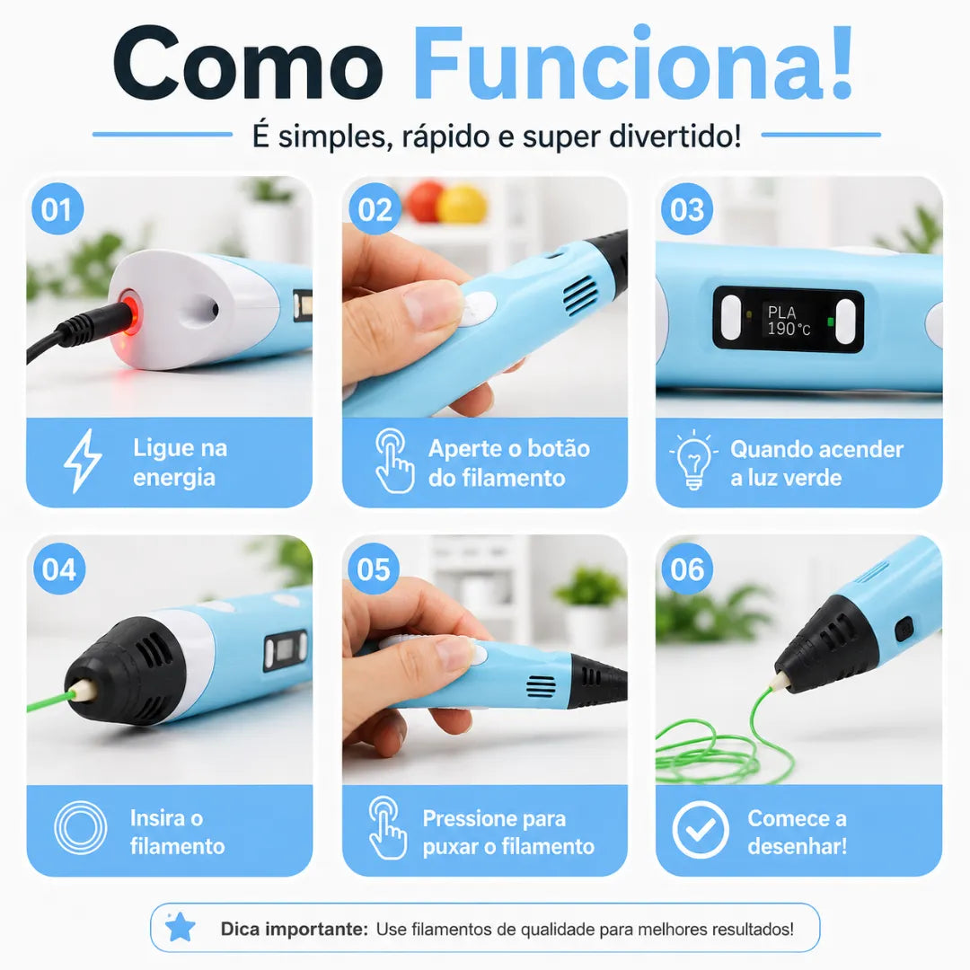 Caneta Mágica de Impressão 3D Pequeno Tesouro