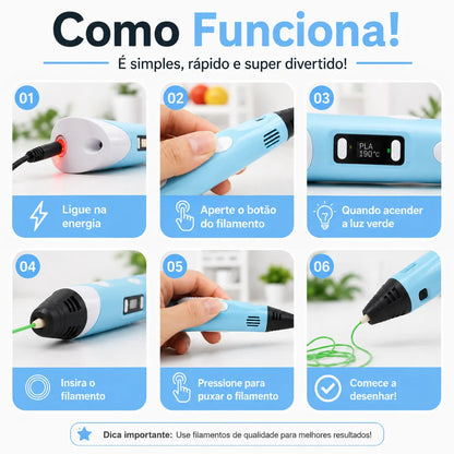 Caneta Mágica de Impressão 3D Pequeno Tesouro